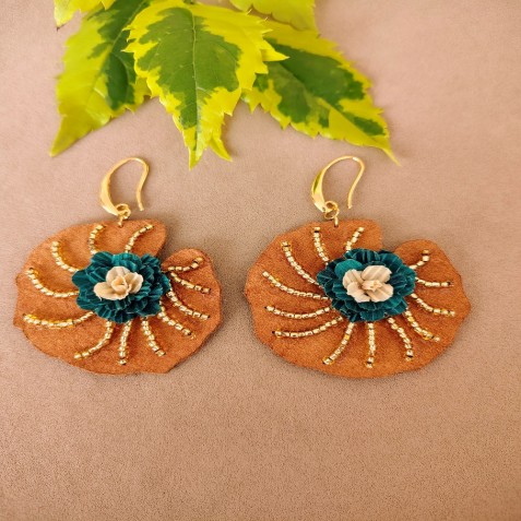 ARETES HOJA  DE LOTO