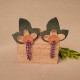 ARETES EN CUERO Y AMERO EN FORMA DE FLOR