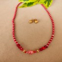 COLLAR EN PEDRERIA ROJA