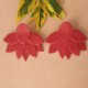 ARETES EN CUERO ROJO FLOR