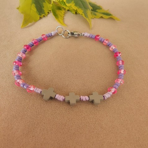 PULSERA EN PEDRERIA FUSCIA