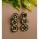 ARETES LARGOS FLORES EN HOJA DE MAIZ
