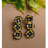 ARETES LARGOS FLORES EN HOJA DE MAIZ