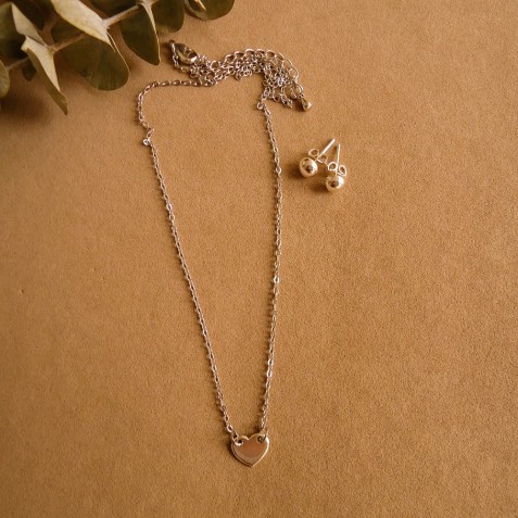 CADENA CORAZON EN PLATA