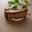 PULSERA EN CUERO Y CALCETA DE PLATANO