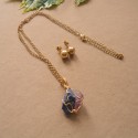 CADENA CON DIJE EN AMATISTA Y LAPISLAZULI