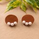 ARETES EN CUERO Y PERLAS