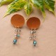 ARETES EN CUERO Y CRISTALES DE MURANO