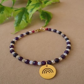 PULSERA EN PIEDRA NATURAL AMATISTA