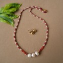 COLLAR EN PEDRERIA DE MURANO Y PERLAS