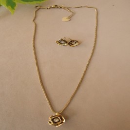 CADENA EN ACERO DIJE FLOR