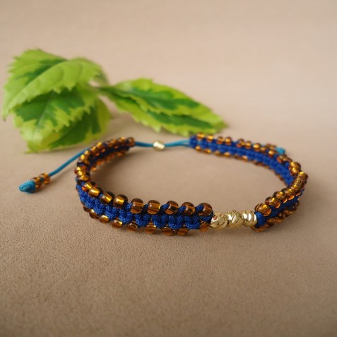 MANILLA TEJIDA EN HILO AZUL