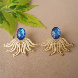 ARETES FLOR AZUL